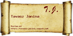 Tavasz Janina névjegykártya
